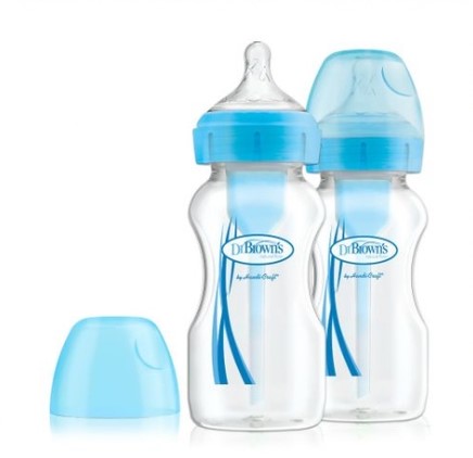 Набор из двух бутылочек антиколиковых с широким горлышком, 2 штуки, 270 мл / цвет синий
