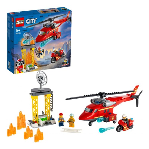 LEGO Конструктор City "Спасательный пожарный вертолёт" 212 элементов