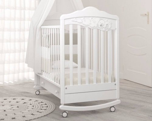 Angela Bella Кровать детская качалка-колесо "Изабель" / цвет белая