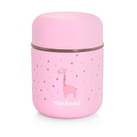 Miniland Термос для еды и жидкостей Silky Thermos Mini с сумкой, 280 мл / цвет розовый					