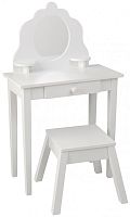 KidKraft Туалетный столик из дерева "Модница" White Medium Vanity & Stool					