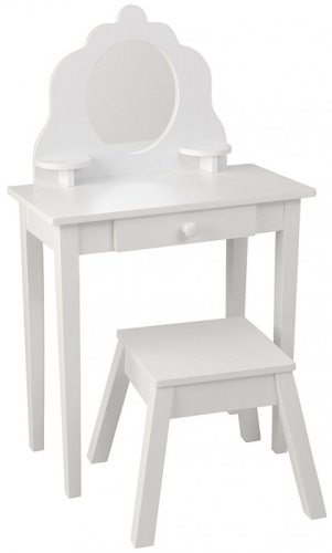 KidKraft Туалетный столик из дерева "Модница" White Medium Vanity & Stool