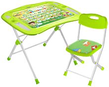 НИКА Набор мебели "Первоклашка" стол + стул от 3 до 7 лет / цвет зеленый					