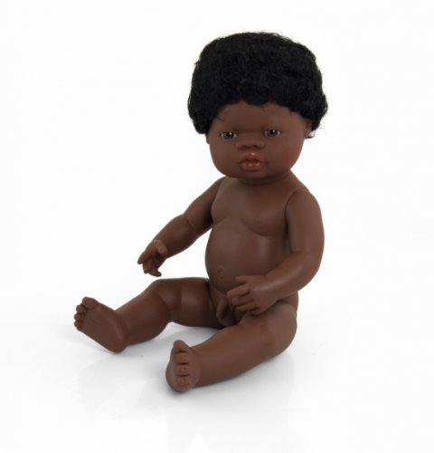 Miniland Пупс мальчик африканец baby doll african boy 38 cm. polybag. 31053