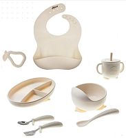 Miyoumi Силиконовый набор для кормления, 9 предметов / цвет Ivory (айвори)					