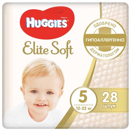 Huggies Подгузники Elite Soft 5 (12-22 кг), 28 шт