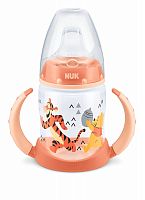 Nuk FC+ Обучающая бутылочка "Дисней Винни" с силиконовой насадкой и ручками, 150 мл, цвет / розовый