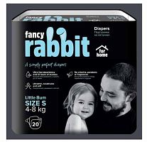 Fancy Rabbit for home Подгузники на липучках, 4-8 кг, S, 20 штук					