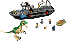Lego Конструктор Jurassic World Побег барионикса на катере / цвет серый, зеленый
