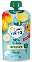 ФрутоНяня Лимонадик Яблоко-банан-лимон-манго-маракуйя, с 12 месяцев, 130 мл					