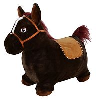 PITUSO Прыгуны-животные "Лошадка", PVC, съемный плюшевый чехол, с насосом/черный					