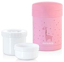 Miniland Термос для еды c контейнерами Silky Thermetic, 700 мл / цвет розовый					