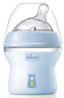 Chicco Бутылочка Natural Feeling с силиконовой соской, 0+, 150 мл / цвет голубой					