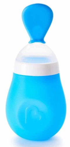 Munchkin Ложка-дозатор с силиконовой бутылочкой, с 4 месяцев, 150 мл / цвет голубой