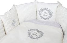 Lappetti Комплект для овальной кроватки "Мой малыш", 6 предметов / цвет серый					