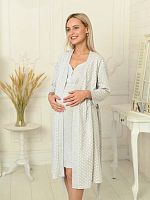 Hunny mammy Комплект для кормящих и беременных 1-НМК 13920 / цвет серый меланж-белый					