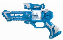 Bondibon Пистолет «Атака» со светом и звуком / цвет голубой					