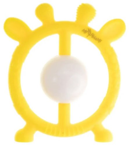 Miyoumi Силиконовый прорезыватель-погремушка "Жирафик" / цвет Pineapple (желтый)