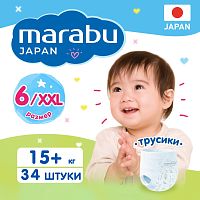 Marabu Подгузники-трусики детские, размер XXL (15+ кг), 34 штуки					