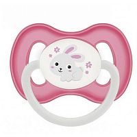 Canpol Пустышка силиконовая симметричная Bunny & Company, 0-6 месяцев  / цвет розовый					