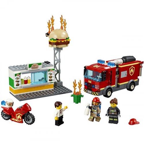 Lego city fire конструктор пожар в бургер-кафе / разноцветный