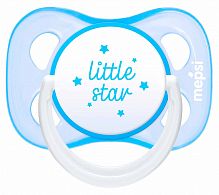 Mepsi Соска-пустышка латексная "Little star" классическая 0+ mini / цвет голубой					