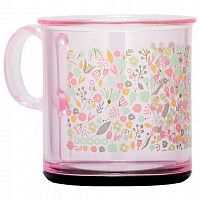 Baboo Чашка Flora с антискользящим дном, 170 мл / цвет розовый					