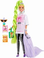 Barbie Кукла "Экстра" с зелеными неоновыми волосами					