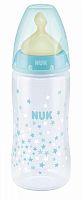 Nuk FС+ Бутылочка с индикатором температуры "Звезды", 300 мл, с соской из латекса, размер 1, цвет / голубой