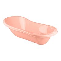 Пластишка детская ванна с клапаном для слива воды / цвет светло-розовый					