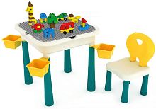 Pituso Стол для игры с конструктором, 66 элементов + 1 стул