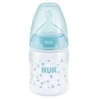 NUK Бутылочка First Choice Plus 150 мл "Звезды", силиконовая соска,  0-6 месяцев 