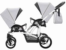 Bebetto Прогулочная коляска для двойни 42 Sport Сomfort / цвет светло-серый, рама белая					