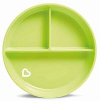 Munchkin Тарелка секционная Stay Put / цвет зеленый					