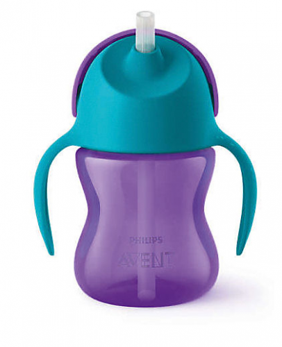 Чашка-поильник с трубочкой (200 мл, 9мес+) philips avent / фиолетовый