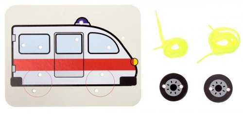 Ракета Шнуровка-раскраска "Скорая помощь и 2 колеса"