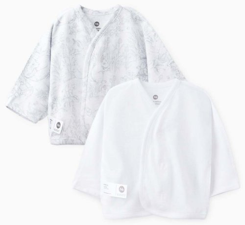 Happy Baby Рубашка, длинный рукав, 2 штуки white&nature