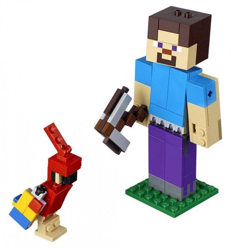 Lego Minecraft Большие фигурки Minecraft, Стив с попугаем