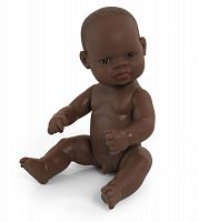 31033 Miniland Пупс мальчик африканец  32 см baby doll african boy. polybag.