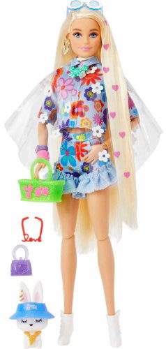 Barbie Кукла "Экстра" в одежде с цветочным принтом