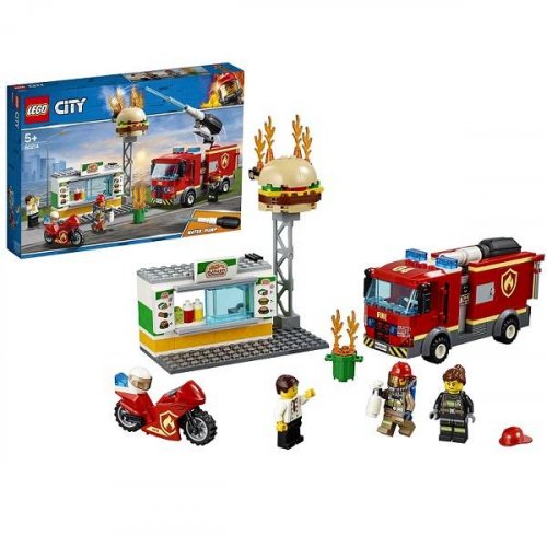 Lego конструктор Город Пожарные: Пожар в бургер-кафе