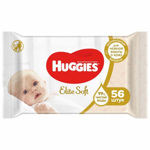 Huggies Салфетки влажные Elite Soft, 56 шт