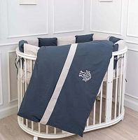 Lappetti Комплект для овальной и прямоугольной кроватки "Organic baby cotton", 6 предметов					