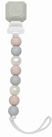 Lollipop Держатель для пустышки Pacifier Clip / цвет Lolli rose gray (розовый-серый)					