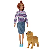 Карапуз Набор кукол София с беременной собакой 321531 / цвет синий, фиолетовый					