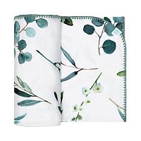 Adam Stork Пеленальное одеяло трикотажное Eucalyptus / цвет белый, зеленый					