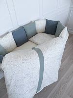 Lappetti Комплект для овальной и круглой кроватки Garden / цвет серо-голубой					
