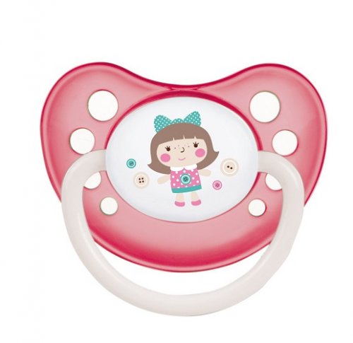 Canpol Toys Пустышка анатомическая силиконовая, 0-6 месяцев, цвет / розовый