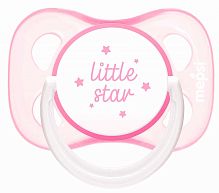 Mepsi Соска-пустышка латексная "Little star" классическая 0+ mini / цвет розовый					