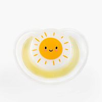 Happy Baby Соска-пустышка латексная ортодонтическая с колпачком yellow / цвет желтый					